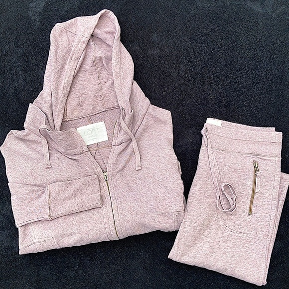 💖Ann Taylor💖Loft Lounge 2Pc Set in Oatmeal. - Picture 1 of 15